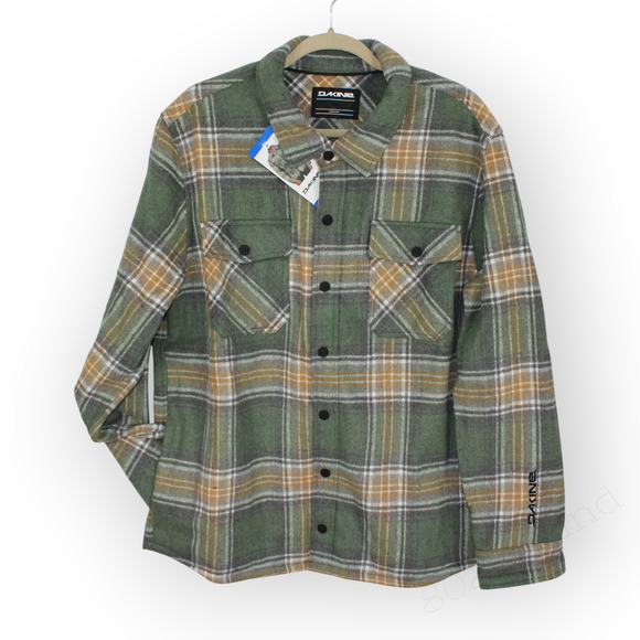 XXL NEW Dakine Shirt Jacket Shacket Chore Barn Snap Plaid Flannel Fleece Pockets - Picture 1 of 12